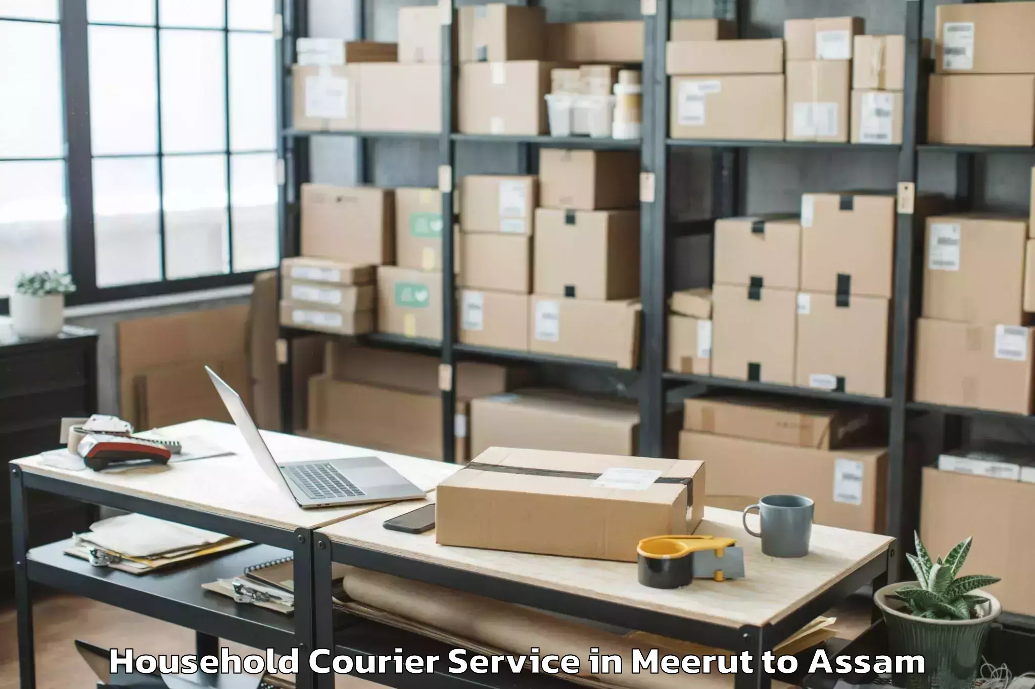 Easy Meerut to Bajali Household Courier Booking